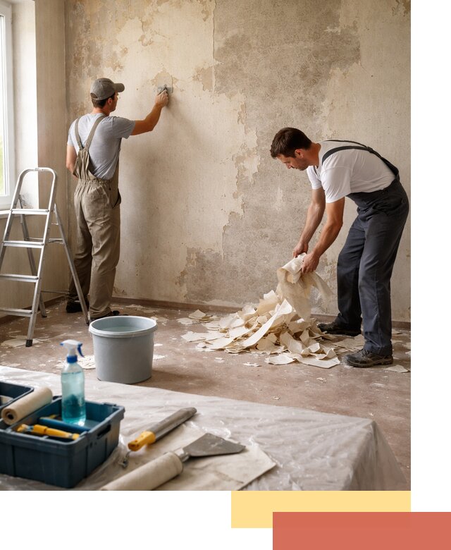 Снятие старых обоев в Рубцовске быстро и качественно