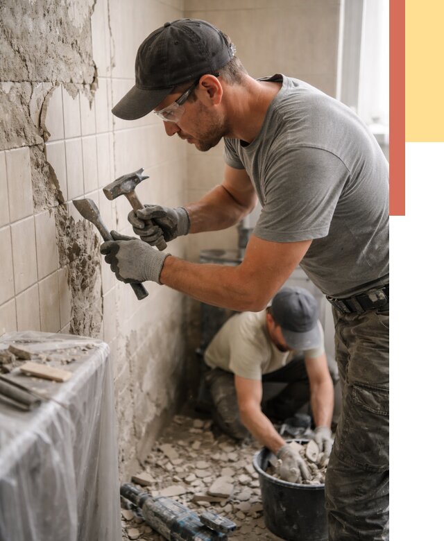 Демонтаж плитки со стен в Рубцовске от 860 руб. — быстро и недорого | ОТДЕЛОЧНИК-Рбц