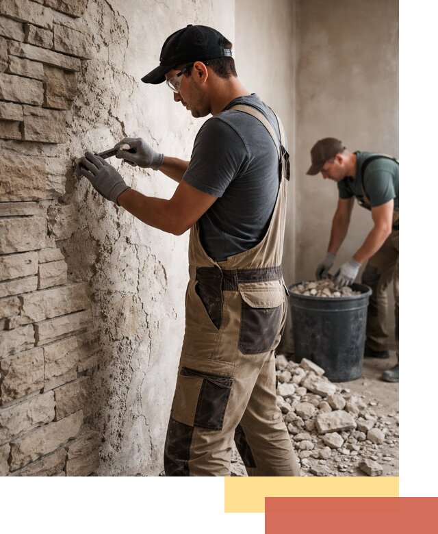 Демонтаж декоративного камня в Рубцовске профессионально и безопасно