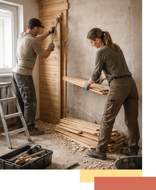 Демонтаж вагонки со стен в Рубцовске — профессиональный демонтаж