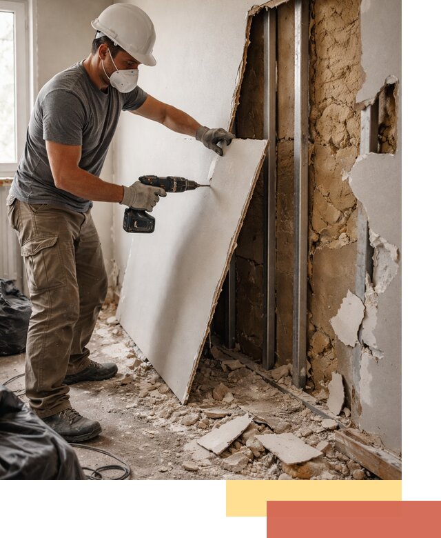 Демонтаж гипсокартона со стен в Рубцовске качественно и быстро