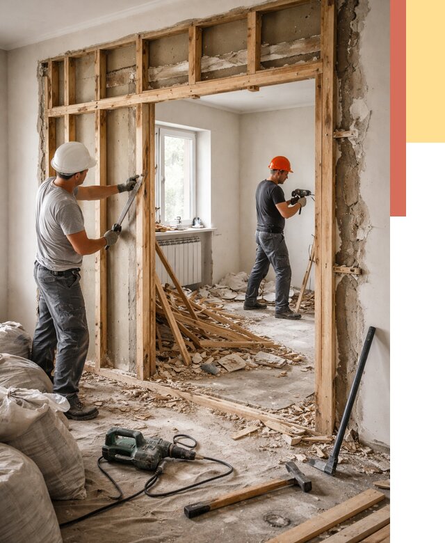 Демонтаж деревянных перегородок в Рубцовске от 3236 руб. — быстро и недорого | ОТДЕЛОЧНИК-Рбц