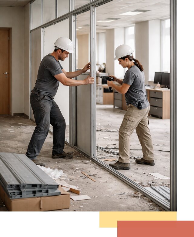 Демонтаж алюминиевых перегородок в Рубцовске быстро и аккуратно