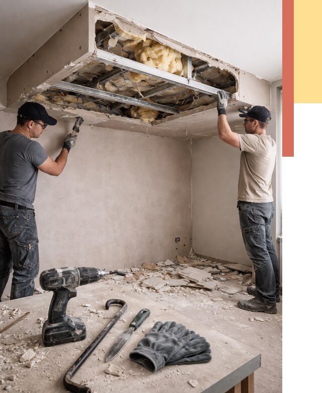 Демонтаж короба из гипсокартона в Рубцовске от 1537 руб. — быстро и недорого | ОТДЕЛОЧНИК-Рбц