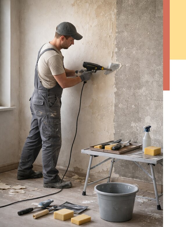 Очистка стен от клея в Рубцовске от 1871 руб. — снятие и удаление клея со стен | ОТДЕЛОЧНИК-Рбц