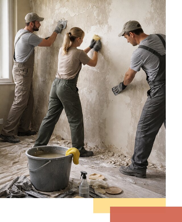 Очистка стен от клея и грунтовки в Рубцовске качественно и быстро