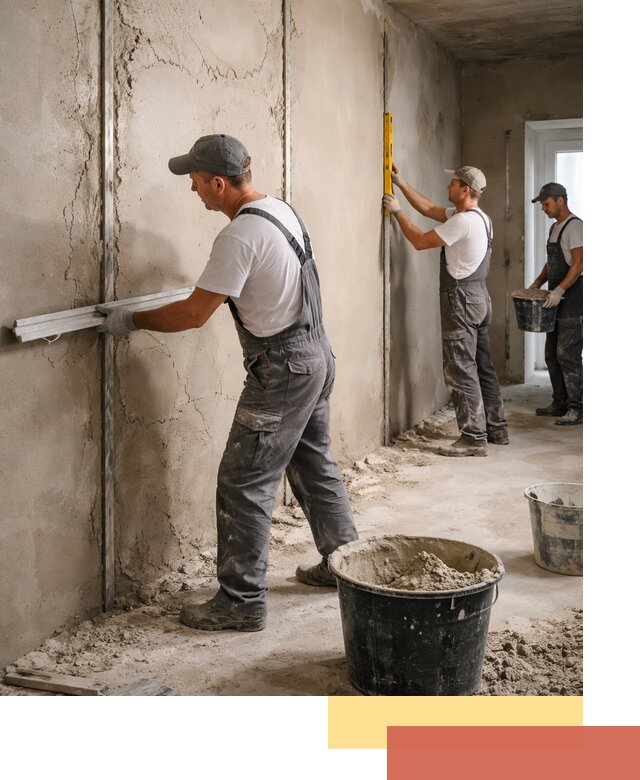 Штукатурка стен по маякам в Рубцовске — точная и ровная поверхность