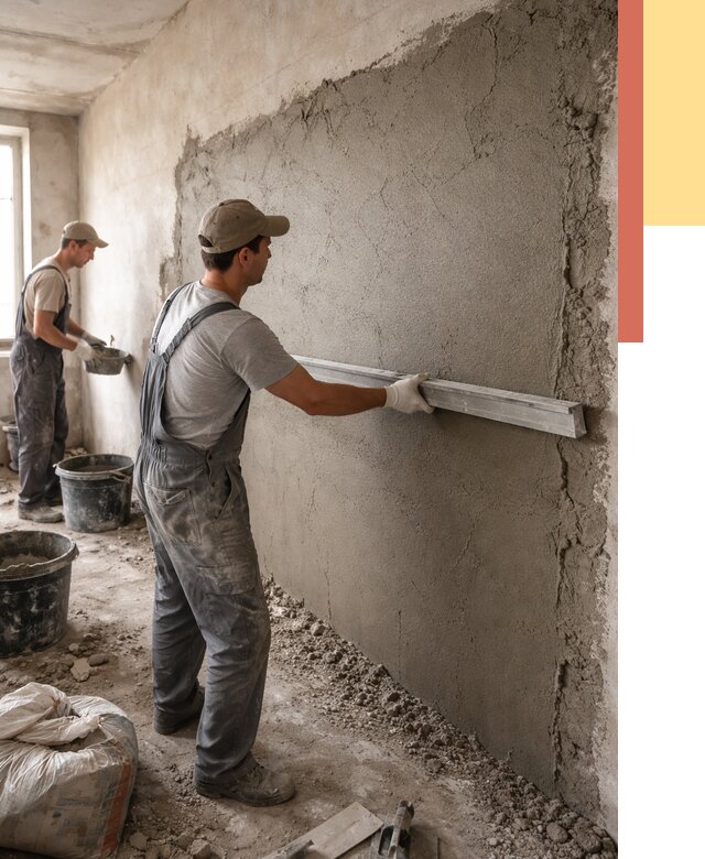 Цементная штукатурка стен в Рубцовске от 4551 руб/м2 — быстро и недорого | ОТДЕЛОЧНИК-Рбц