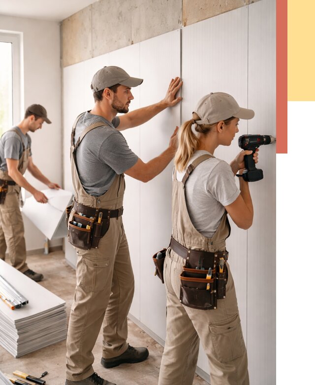 Монтаж ПВХ панелей на стены в Рубцовске от 455 руб/м2 — быстро и недорого | ОТДЕЛОЧНИК-Рбц