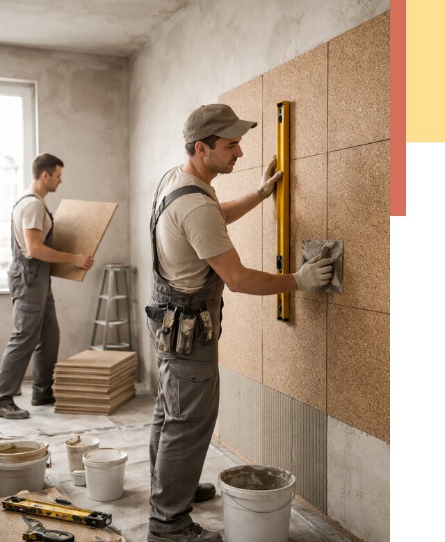 Монтаж пробковых панелей на стены в Рубцовске от 3540 руб. — ОТДЕЛОЧНИК-Рбц