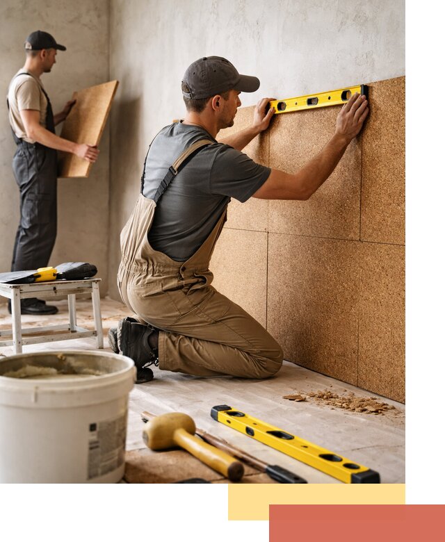 Монтаж пробковых панелей на стены в Рубцовске быстро и качественно