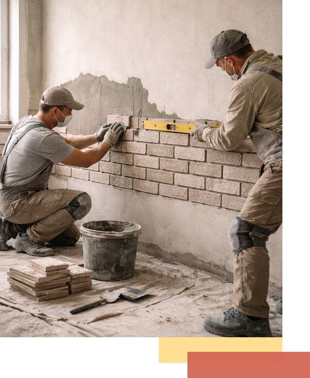 Монтаж декоративного кирпича профессионально в Рубцовске