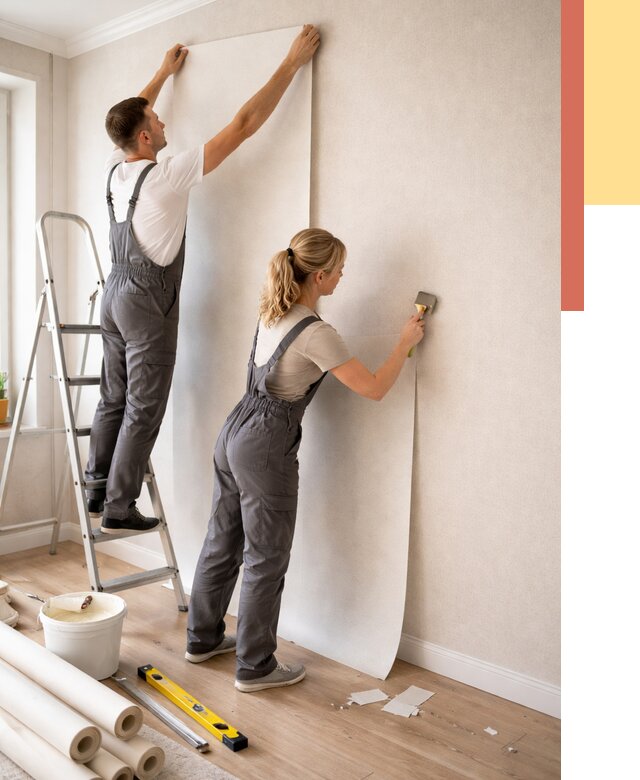 Поклейка флизелиновых обоев в Рубцовске от 6068 руб. | Быстро и недорого — ОТДЕЛОЧНИК-Рбц