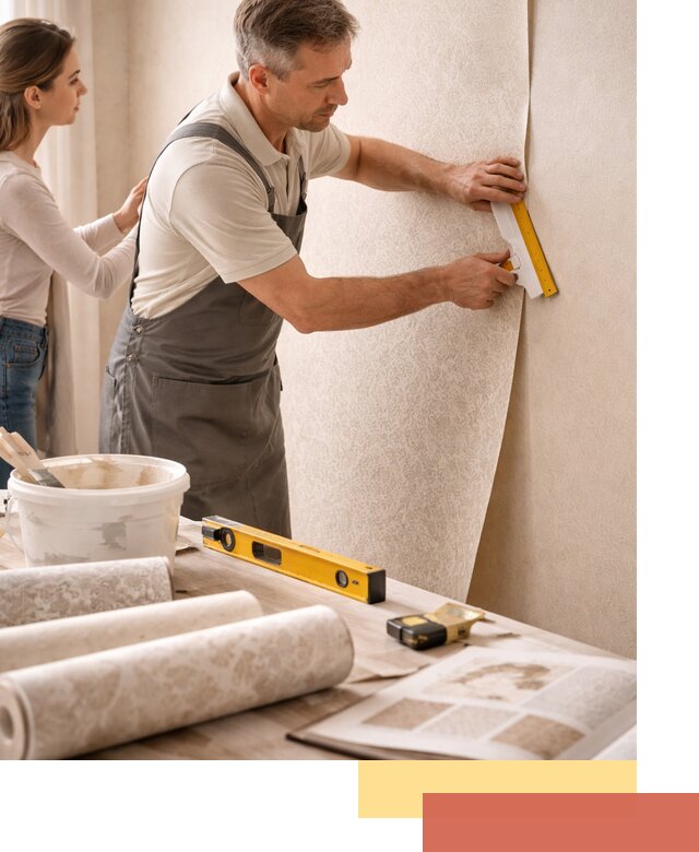 Поклейка обоев с подбором рисунка в Рубцовске