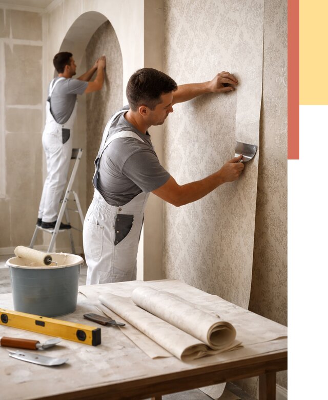 Поклейка обоев на сложные стены в Рубцовске от 2832 руб. под ключ | ОТДЕЛОЧНИК-Рбц