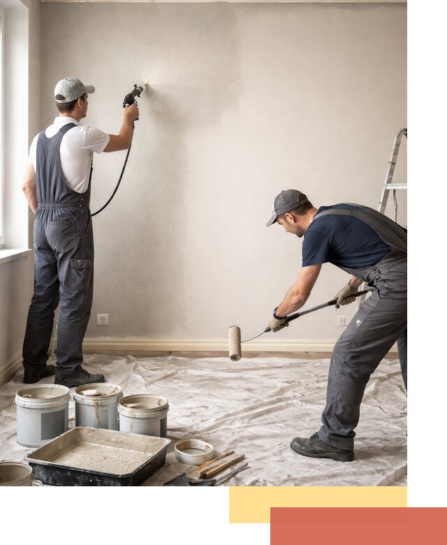 Покраска стен моющейся краской и защита поверхностей в Рубцовске