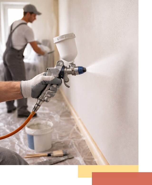 Покраска стен краскопультом в Рубцовске быстро и качественно