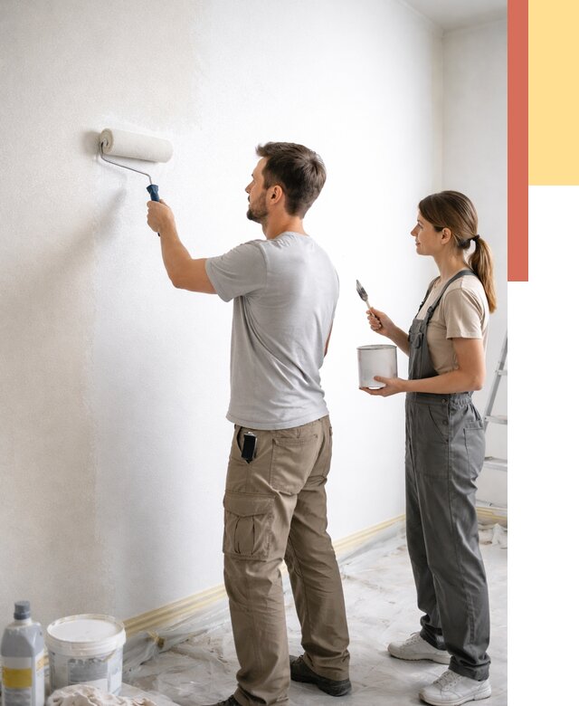 Окраска стен по стеклохолсту в Рубцовске от 4551 руб/м² под ключ | ОТДЕЛОЧНИК-Рбц