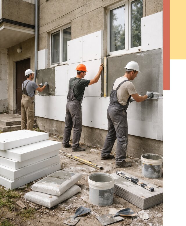 Утепление стен пенопластом в Рубцовске от 1770 руб. — недорого и под ключ | ОТДЕЛОЧНИК-Рбц