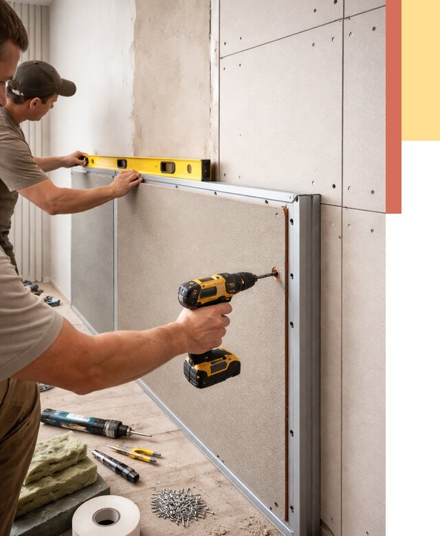 Шумоизоляция стен панелями ЗИПС в Рубцовске от 2225 руб./м² под ключ | ОТДЕЛОЧНИК-Рбц