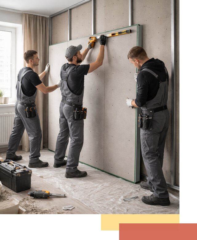 Шумоизоляция стен панелями ЗИПС в Рубцовске для жилых и коммерческих помещений