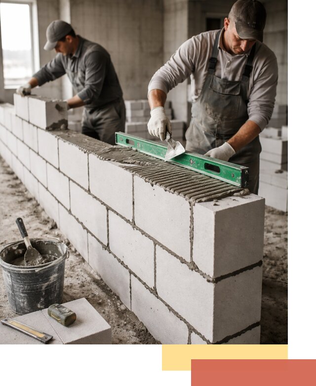 Кладка перегородок из газобетона в Рубцовске быстро и качественно