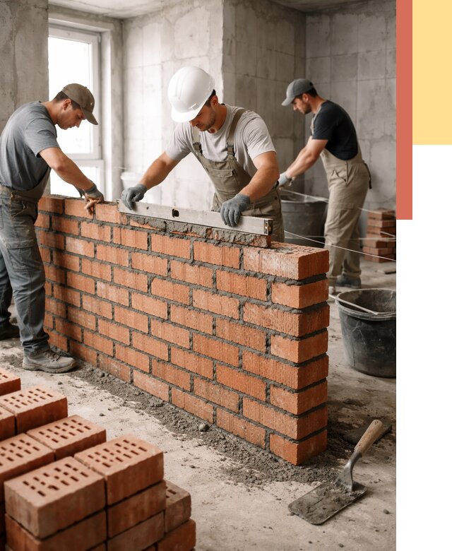 Кладка перегородок из кирпича в Рубцовске от 3540 руб. за м² | ОТДЕЛОЧНИК-Рбц