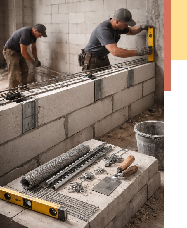Армирование кладки перегородок в Рубцовске от 758 руб. под ключ | ОТДЕЛОЧНИК-Рбц