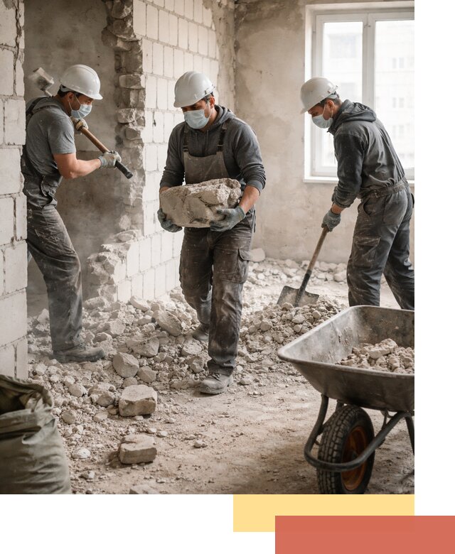 Демонтаж блочных перегородок в Рубцовске быстро и аккуратно