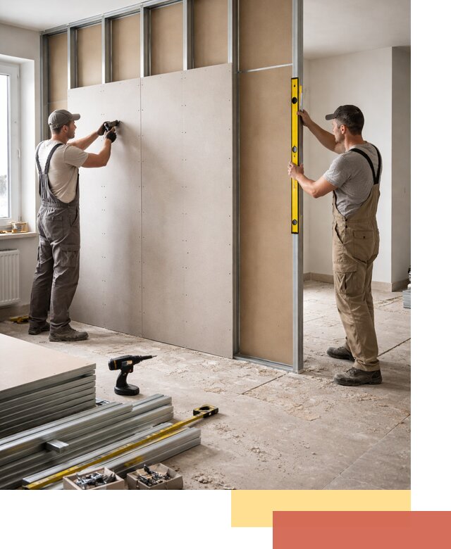 Зонирующая перегородка из гипсокартона под ключ в Рубцовске