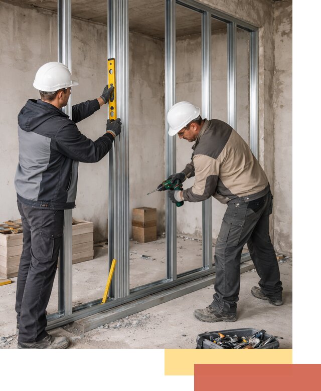 Монтаж каркаса перегородки из профиля в Рубцовске