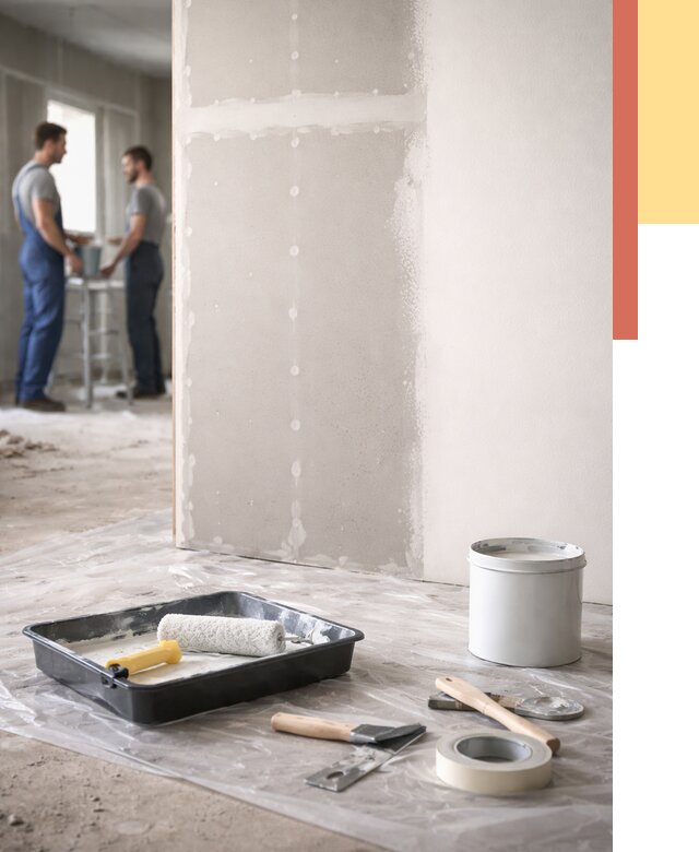 Покраска перегородок из гипсокартона в Рубцовске от 4551 руб. под ключ | ОТДЕЛОЧНИК-Рбц