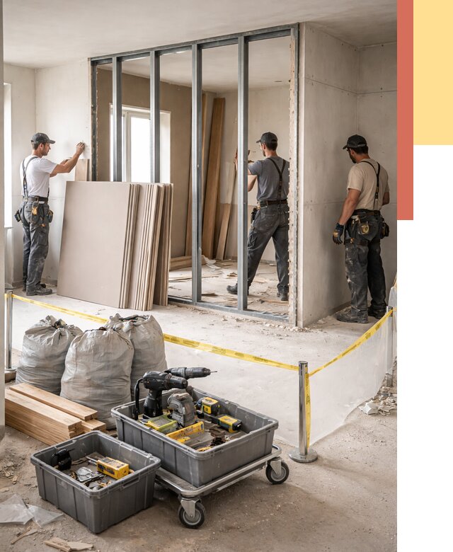 Перенос гипсокартонной перегородки в Рубцовске под ключ от 4551 руб. | Демонтаж и монтаж – ОТДЕЛОЧНИК-Рбц