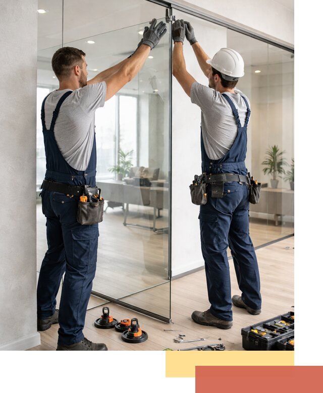 Безрамные стеклянные перегородки под ключ в Рубцовске