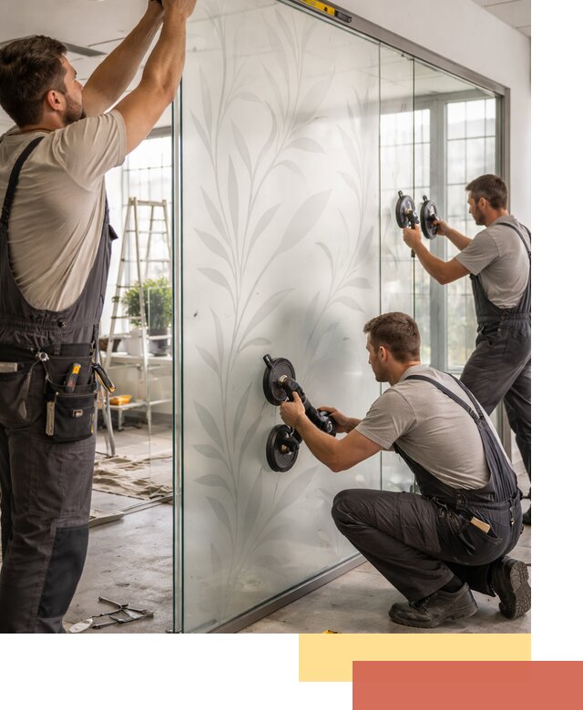 Стеклянные перегородки с рисунком на заказ в Рубцовске