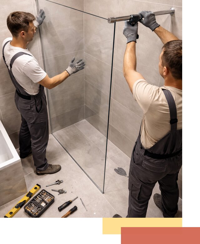 Стеклянные перегородки для душа в Рубцовске — изготовление и монтаж