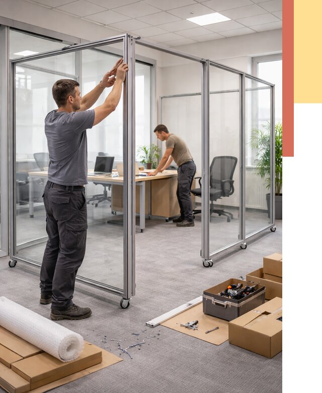 Мобильные офисные перегородки в Рубцовске от 12641 руб. — установка под ключ | ОТДЕЛОЧНИК-Рбц