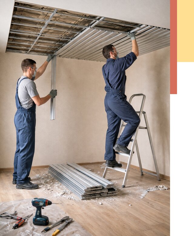 Демонтаж реечного потолка в Рубцовске от 4551 руб. быстро и недорого | ОТДЕЛОЧНИК-Рбц