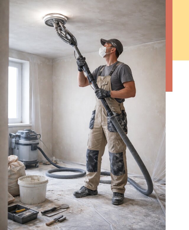 Шлифовка потолка в Рубцовске от 3540 руб. — услуги шлифования потолка | ОТДЕЛОЧНИК-Рбц