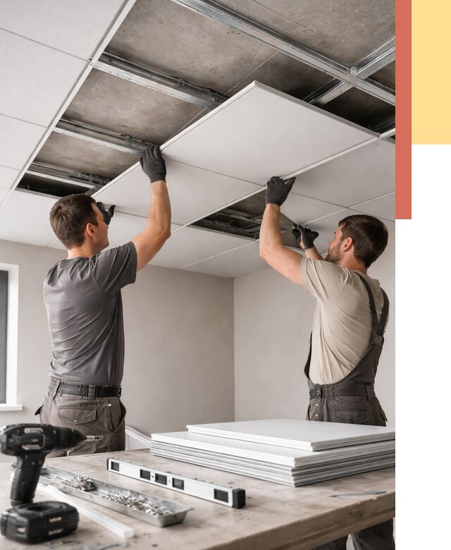 Монтаж кассетного потолка в Рубцовске от 4551 руб/м2 — установка и сборка | ОТДЕЛОЧНИК-Рбц