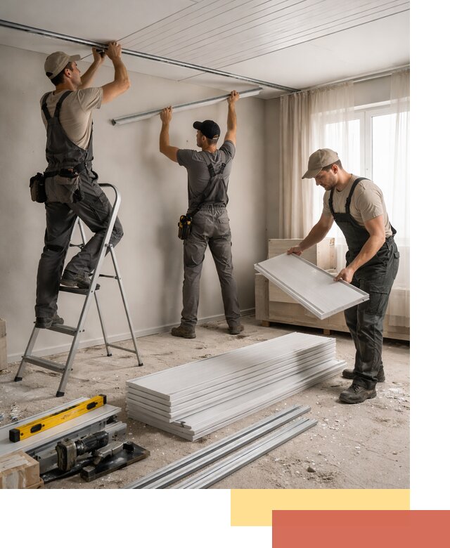 Монтаж потолка из ПВХ панелей в Рубцовске оперативно и качественно