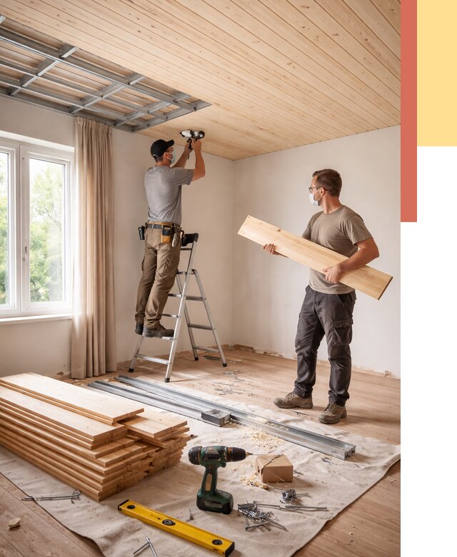 Монтаж потолка из вагонки в Рубцовске от 6573 руб. | Быстро и недорого — ОТДЕЛОЧНИК-Рбц