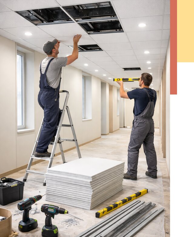 Ремонт потолка Армстронг в Рубцовске от 4551 руб. — быстро и недорого | ОТДЕЛОЧНИК-Рбц