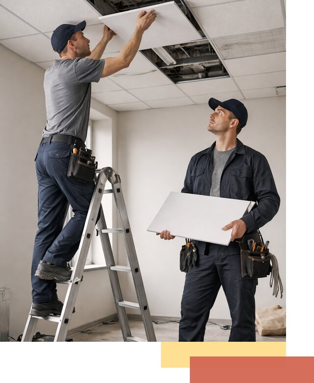 Обслуживание подвесного потолка в Рубцовске — ремонт и чистка