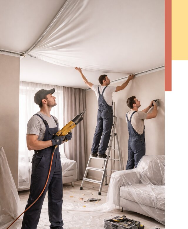 Установка натяжного потолка в Рубцовске от 4551 руб. | Быстро и недорого — ОТДЕЛОЧНИК-Рбц