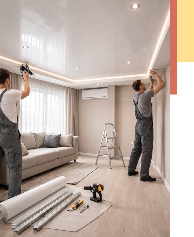 Монтаж глянцевого натяжного потолка в Рубцовске от 758 руб. под ключ | ОТДЕЛОЧНИК-Рбц