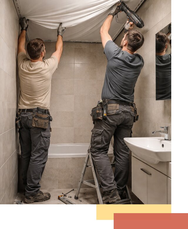 Монтаж натяжного потолка в ванной в Рубцовске быстро и качественно