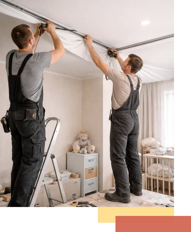 Монтаж натяжного потолка в детской комнате в Рубцовске