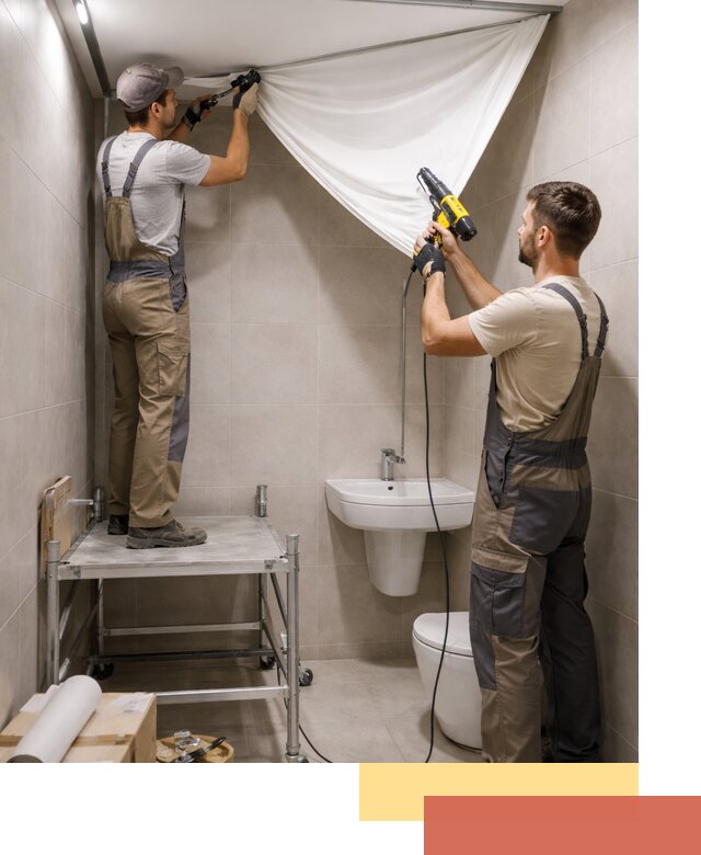 Монтаж натяжного потолка в санузле в Рубцовске