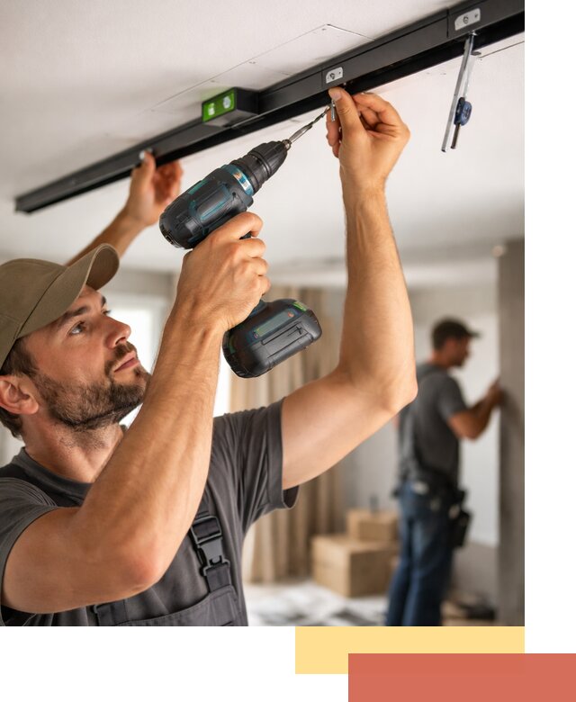 Установка трековых светильников в натяжной потолок в Рубцовске